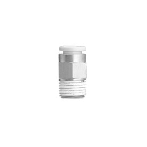 SMC KQ2H06-02AS KQ2 Tube Connector, 6 mm x R-1/4 Nominal, Male Threaded x Push-In, Brass - Pneumatic Connectors