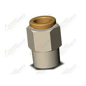 SMC KQ2H07-34AS Straight Tubing Connector, 1/4 to 1/8 in, NPT, Brass - Pneumatic Connectors