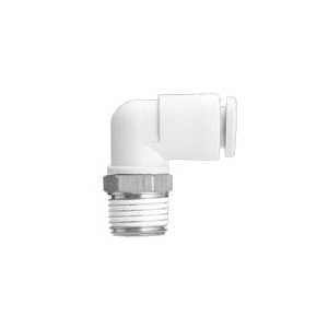 SMC KQ2L06-02AS Tube Elbow, 6 mm x M1/4 Nominal, Male Threaded x Push-In, Brass - Pneumatic Elbows