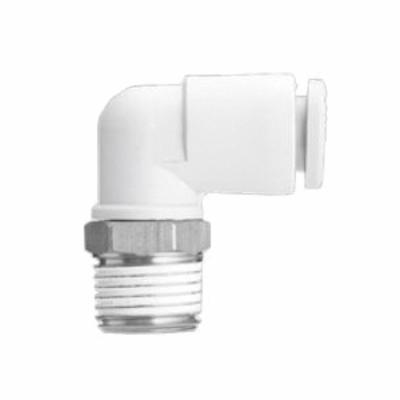 SMC KQ2L08-01AS 90 deg Union Male Elbow, 1/8 in, Male BSPT, PBT - Pneumatic Elbows