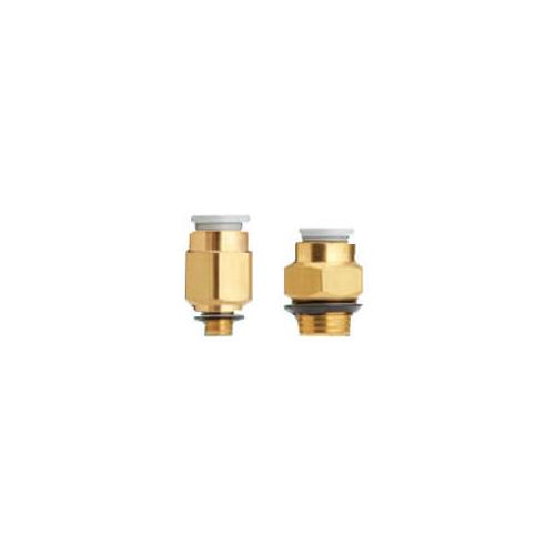 SMC KQ2H04-U02A KQ2 Inch Size with Gasket Male Connector, 4 mm x Uni-1/8 Nominal, Push-In Tube x MNPT End Style, Brass - Pneumatic Connectors