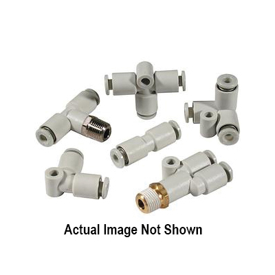 SMC KQ2H07-35AS Male Connector With Threaded Sealant, 1/4 in, Tube x MNPT, Brass, Import - Pneumatic Connectors
