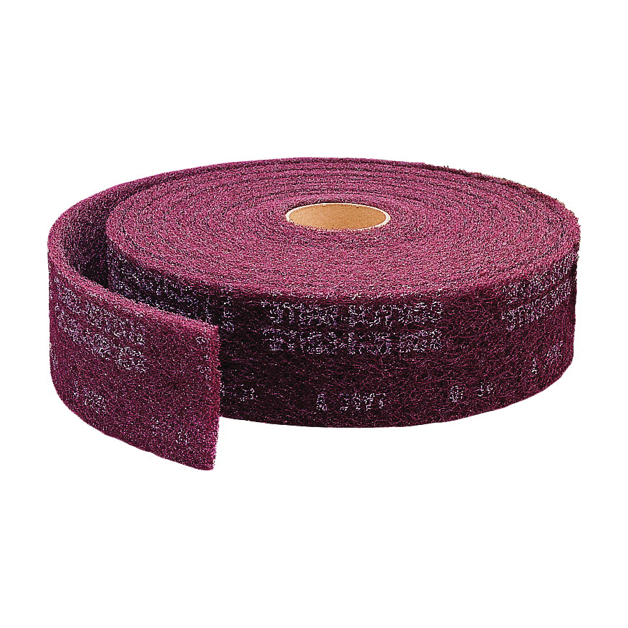 Scotch-Brite 7010309558 Clean and Finish Roll, 30 ft L Roll x 3 in W Roll, Fine Grade, Aluminum Oxide Abrasive - Non-Woven Abrasive Rolls