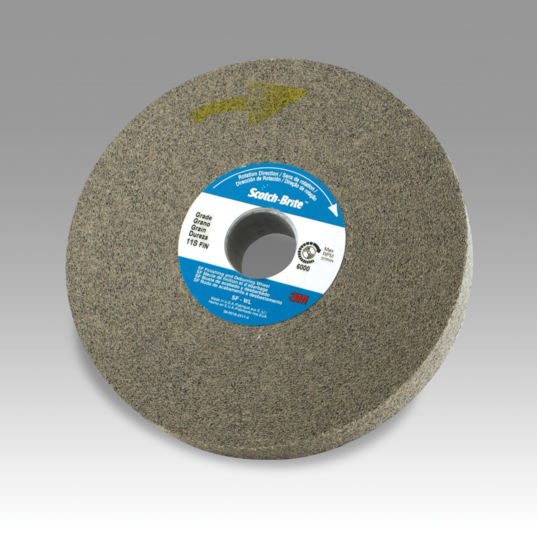 Scotch-Brite 7000046050 Convolute Deburring Wheel, 6 in Dia Wheel, 1 in Center Hole, 1/2 in W Face, Fine Grade, Silicon Carbide Abrasive - Deburring Wheels