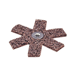 Scotch-Brite 7000120965 Eyelet Abrasive Star, 1-1/2 in Dia Star, Coarse Grade, Aluminum Oxide Abrasive - Non-Woven Abrasive Sanding Stars
