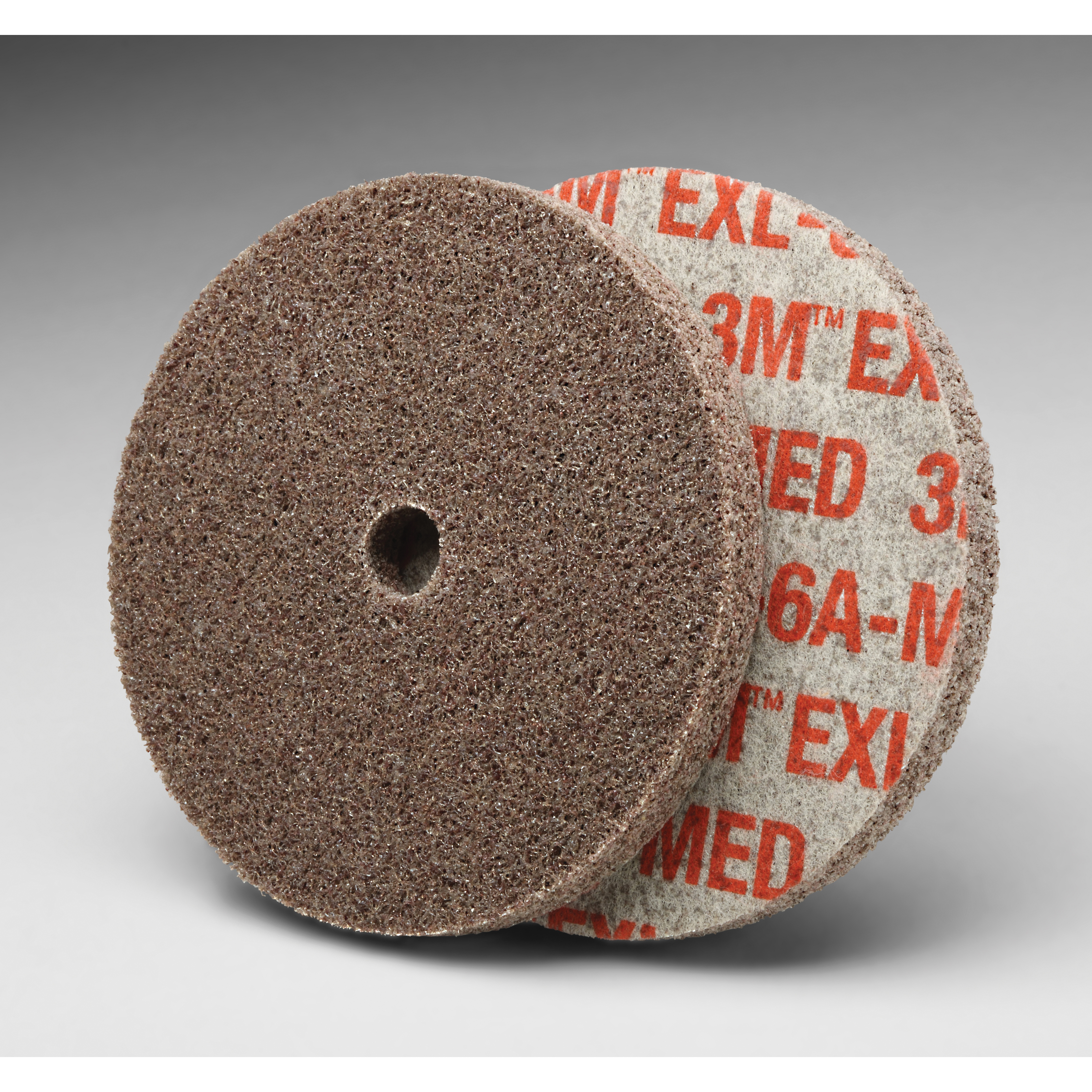 Scotch-Brite 7000045935 EXL High Performance Unitized Wheel, 3 in Dia Wheel, 1/4 in Center Hole, 1/4 in W Face, Medium Grade, Aluminum Oxide Abrasive - Deburring Wheels