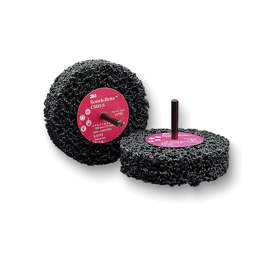 Scotch-Brite 7000120711 Clean and Strip Disc, 4 in Dia Disc, Extra Coarse Grade, Silicon Carbide Abrasive - Non-Woven Abrasive Plain Back Discs