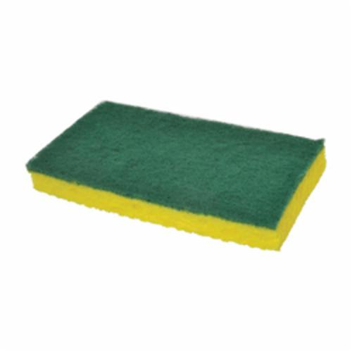 Scotch-Brite 7010028899 Medium Duty Sponge, Green/Yellow, 6.1 in L x 3.6 in W x 0.7 in THK, Cellulose/Fiber/Mineral/Resin - Sponges & Scouring Pads