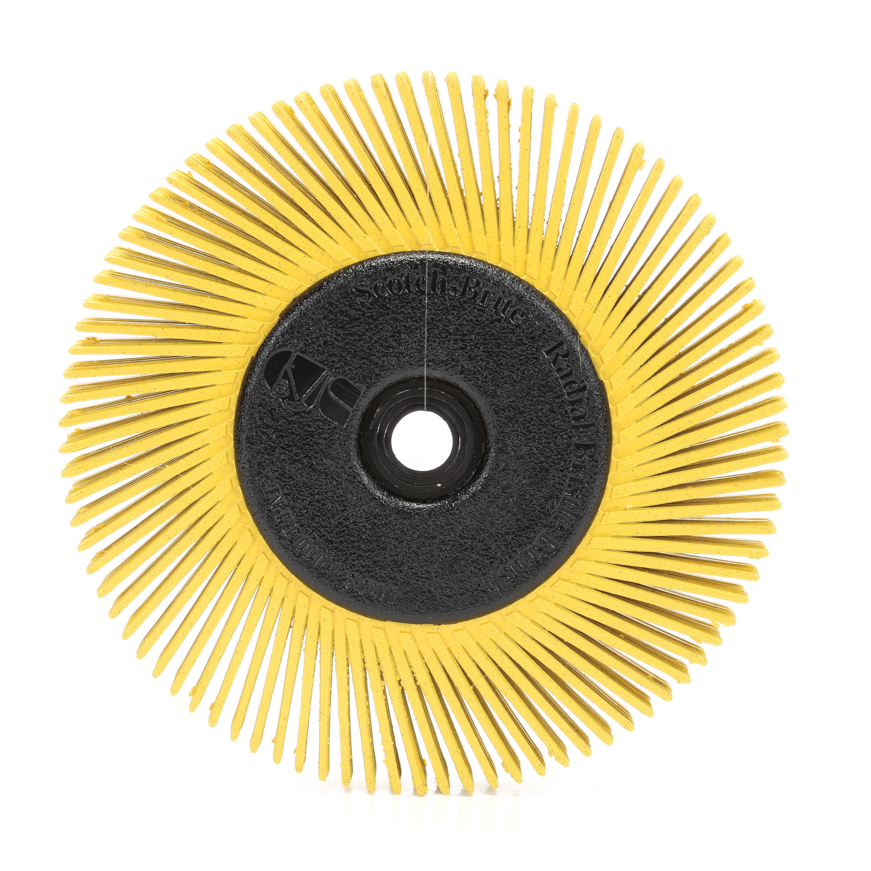 Scotch-Brite 7100138291 Brush, 6 in Dia Brush, 1/2 in W Face, 1 in Arbor Hole, 80 Grit, Medium Grade, Ceramic Fill - Radial Bristle Brushes