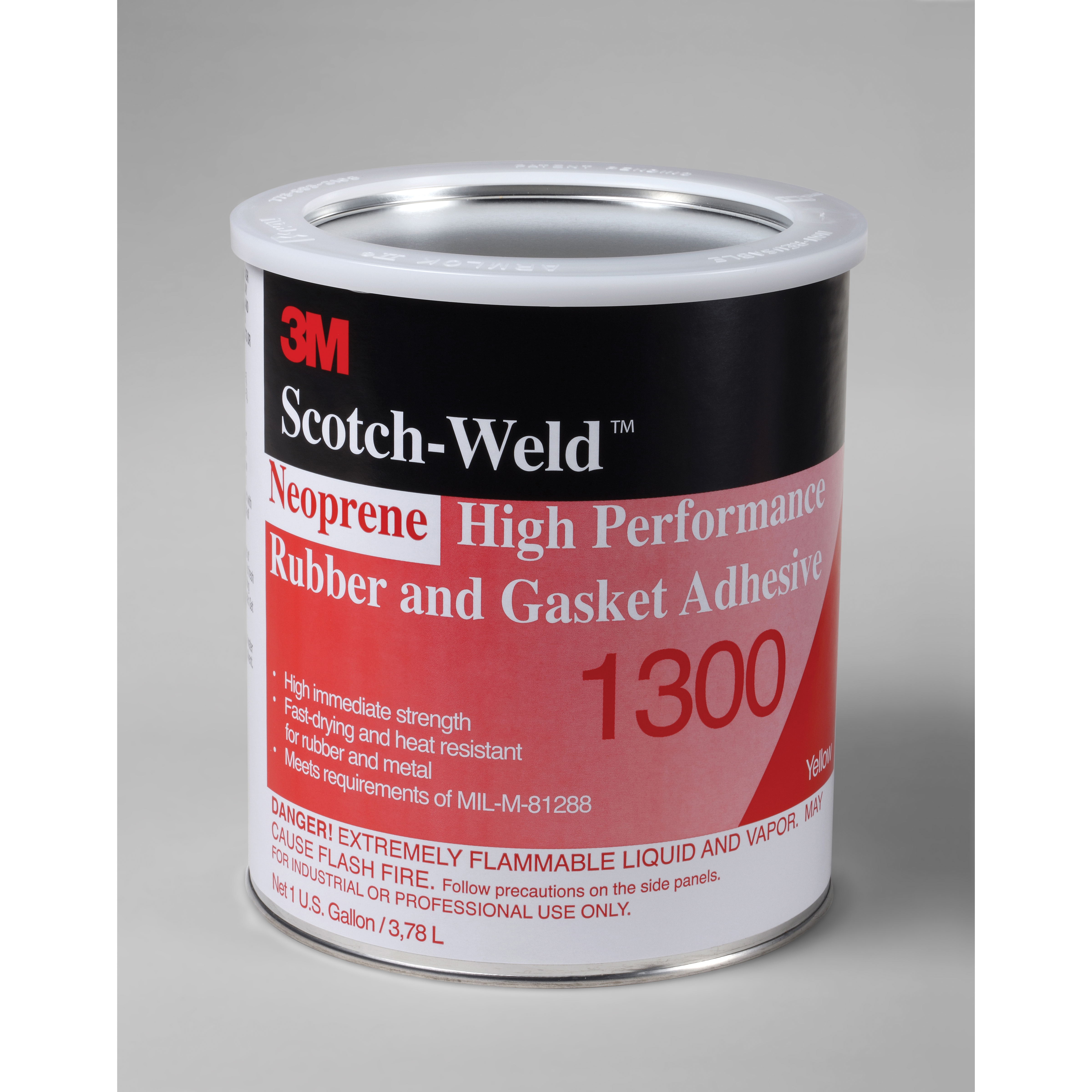 Scotch-Weld 7010292697 High Performance High Strength Rubber and Gasket Adhesive, 1 gal Container Can Container - Gasket Sealants