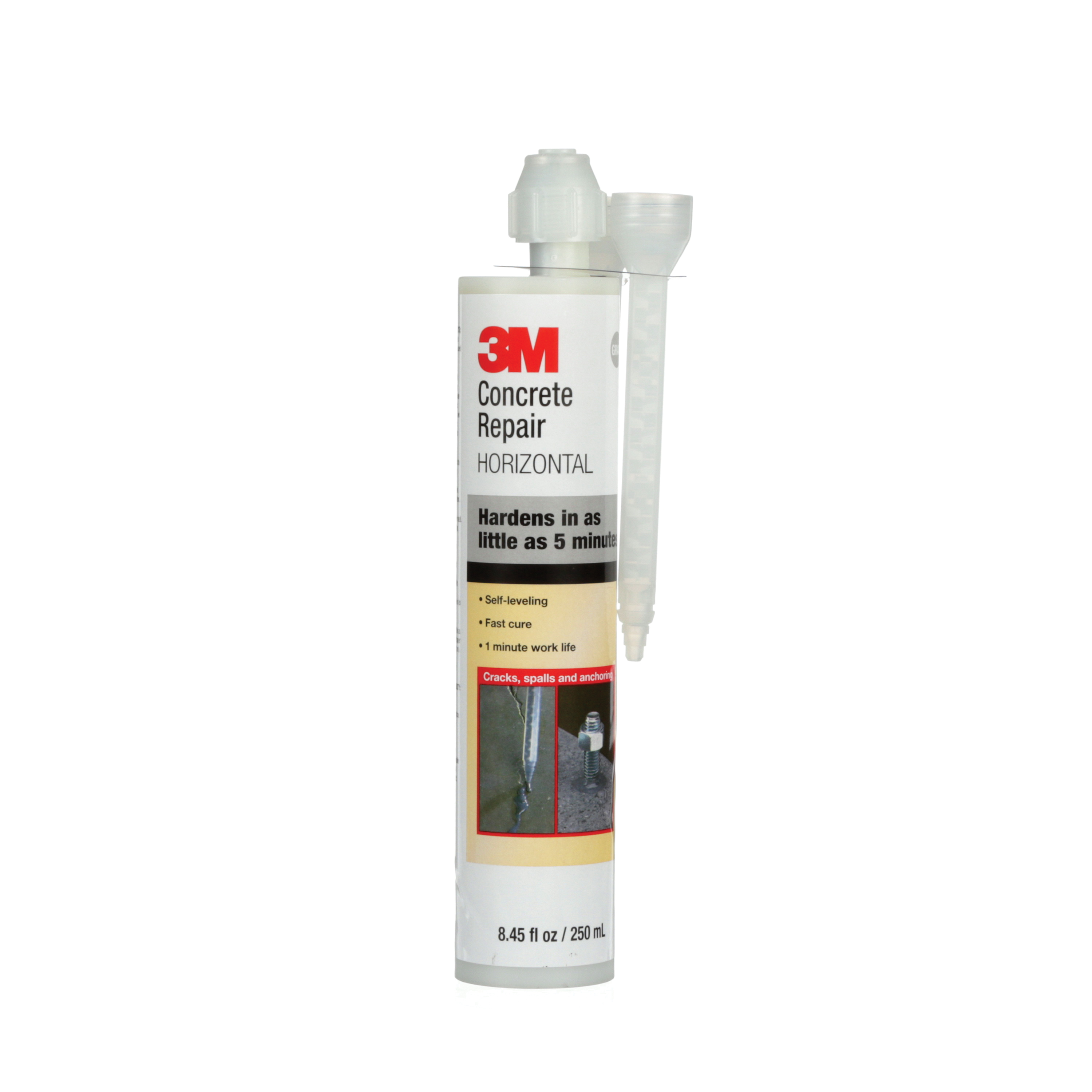 Scotch-Weld 7000046375 Self-Leveling Concrete Repair, 8.4 oz Container Cartridge Container, Gray, 290 deg F Flash - Concrete Patching & Repair Compounds