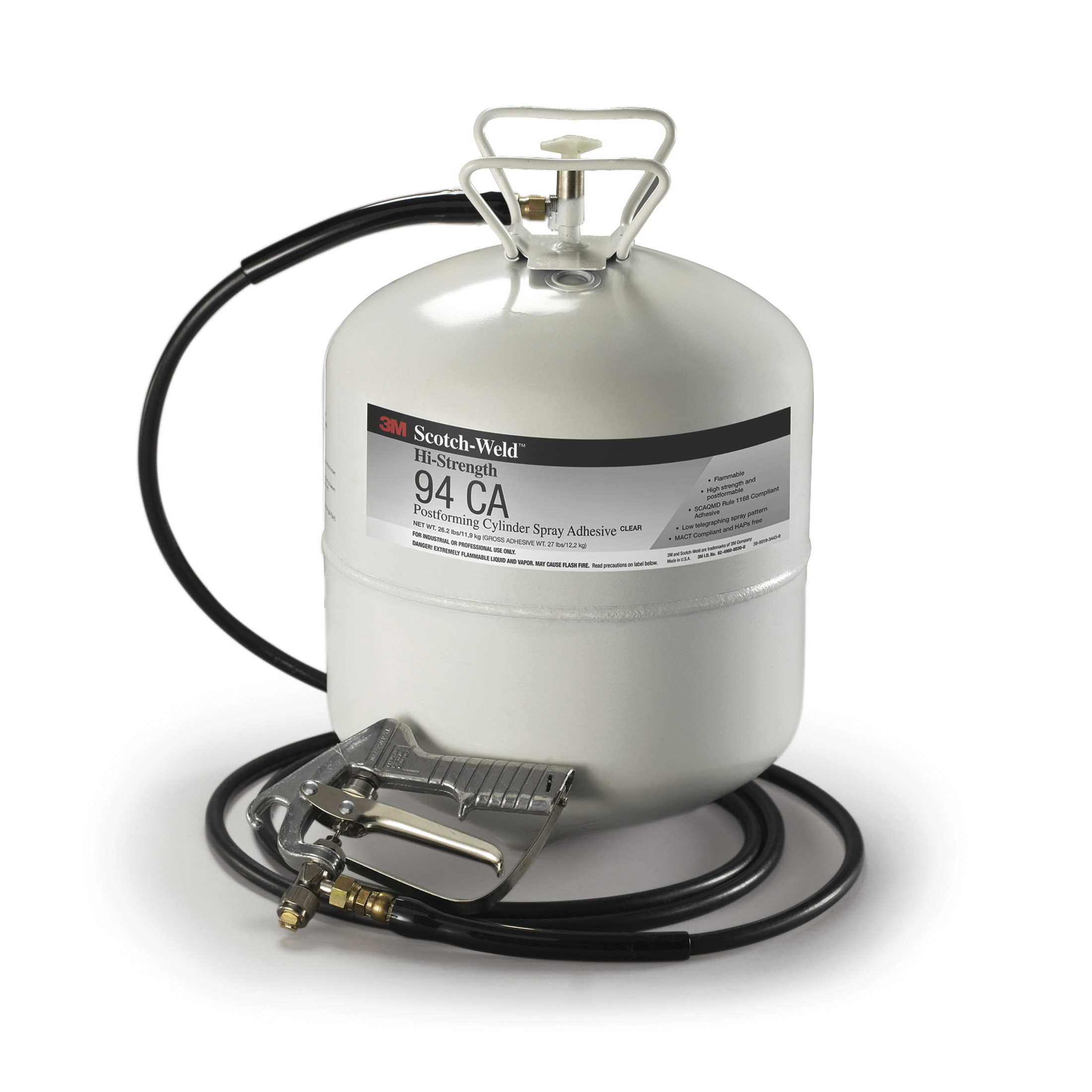 3M 7100139132 Spray Adhesive, 26.2 lb Container Large Cylinder Container, Clear, 210 deg F - Spray Adhesives