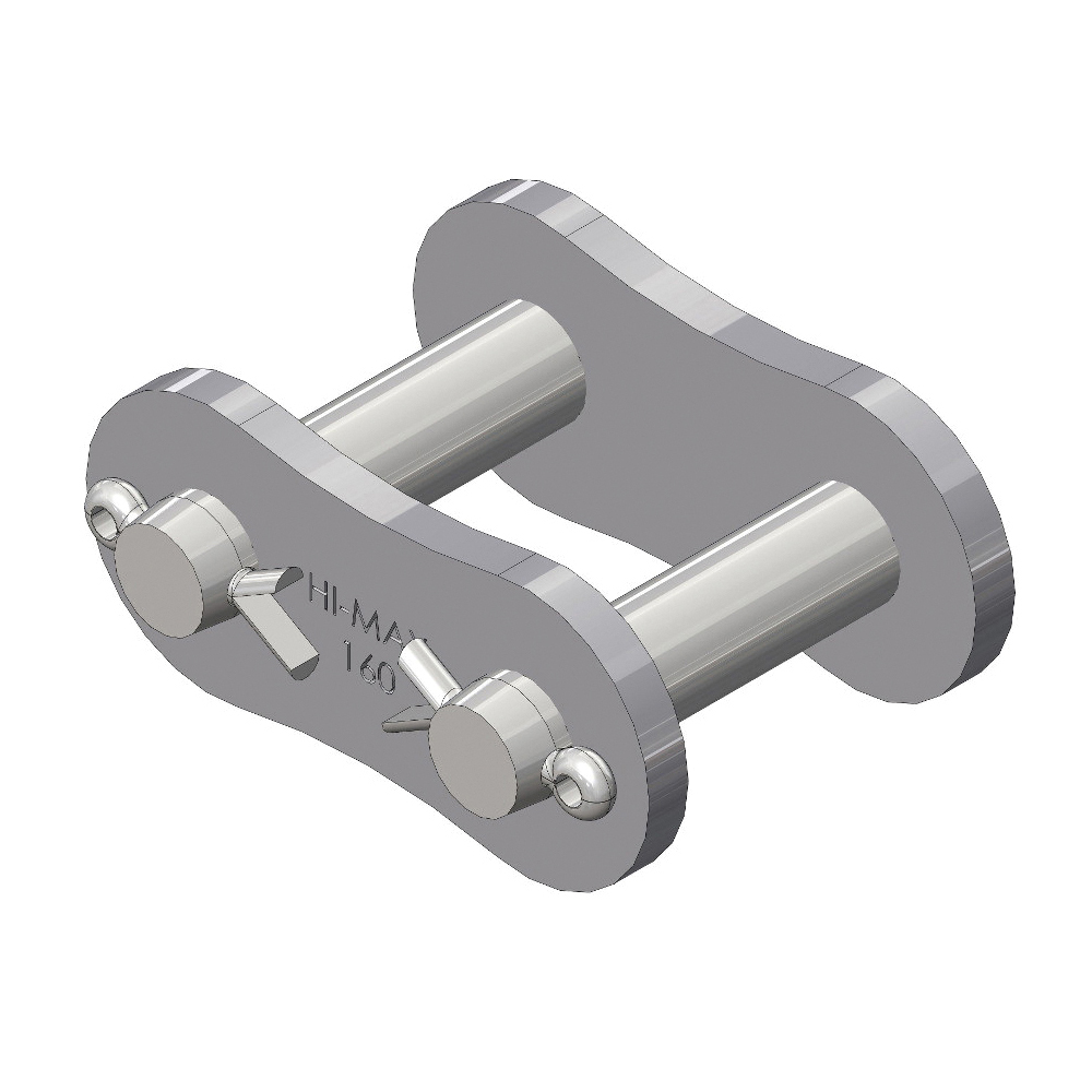 SENQCIA Hi-Max 160HMCL Single Strand Cotter Pin Connecting Link, 160 Chain, 2 in Pitch, 0.563 in Dia Pin, Carbon Steel - Roller, Offset & Connecting Links