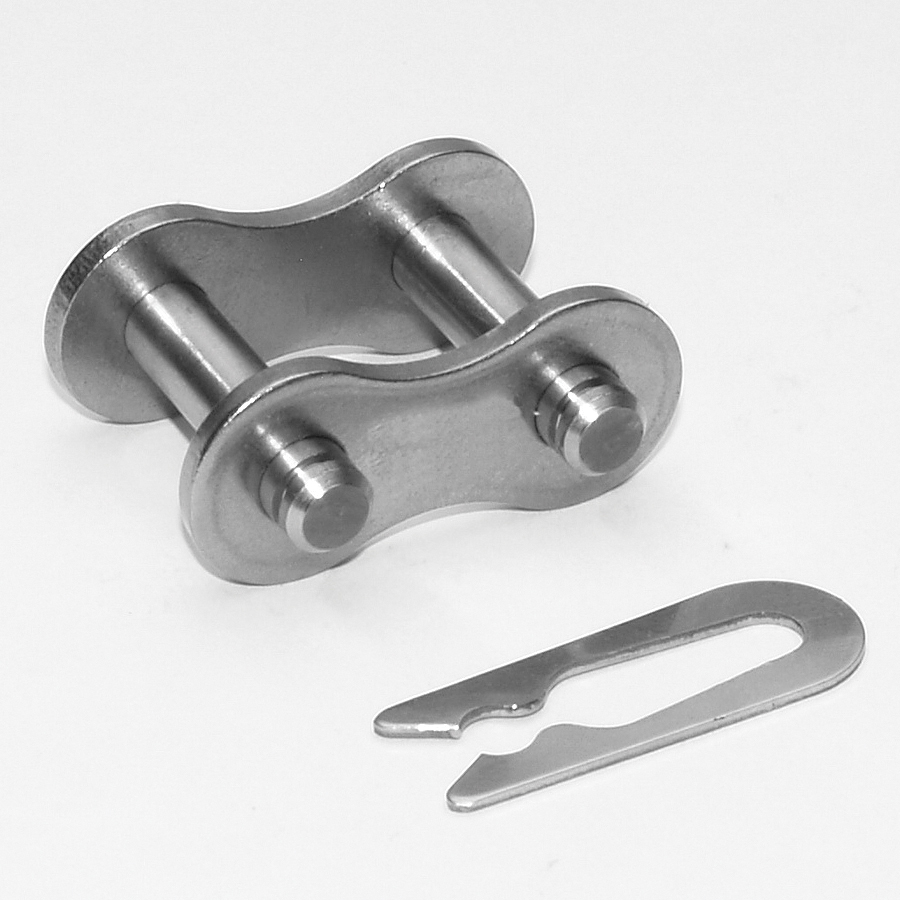 SENQCIA Inspire Series SBR 35SSCL Single Strand Spring Clip Connecting Link, 35SS Chain, 3/8 in Pitch, 0.51 in OAW, 0.141 in Dia Pin, 304 Stainless Steel - Roller, Offset & Connecting Links