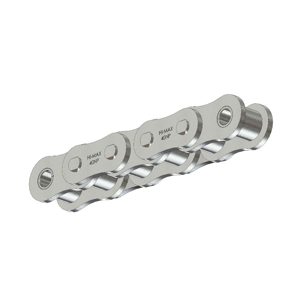SENQCIA Hi-Max SBR 40NPHMRB Riveted Standard Roller Chain, 10 ft OAL, 1/2 in Pitch, 0.312 in Dia x 0.312 in W Roller, Carbon Steel - Roller Chains