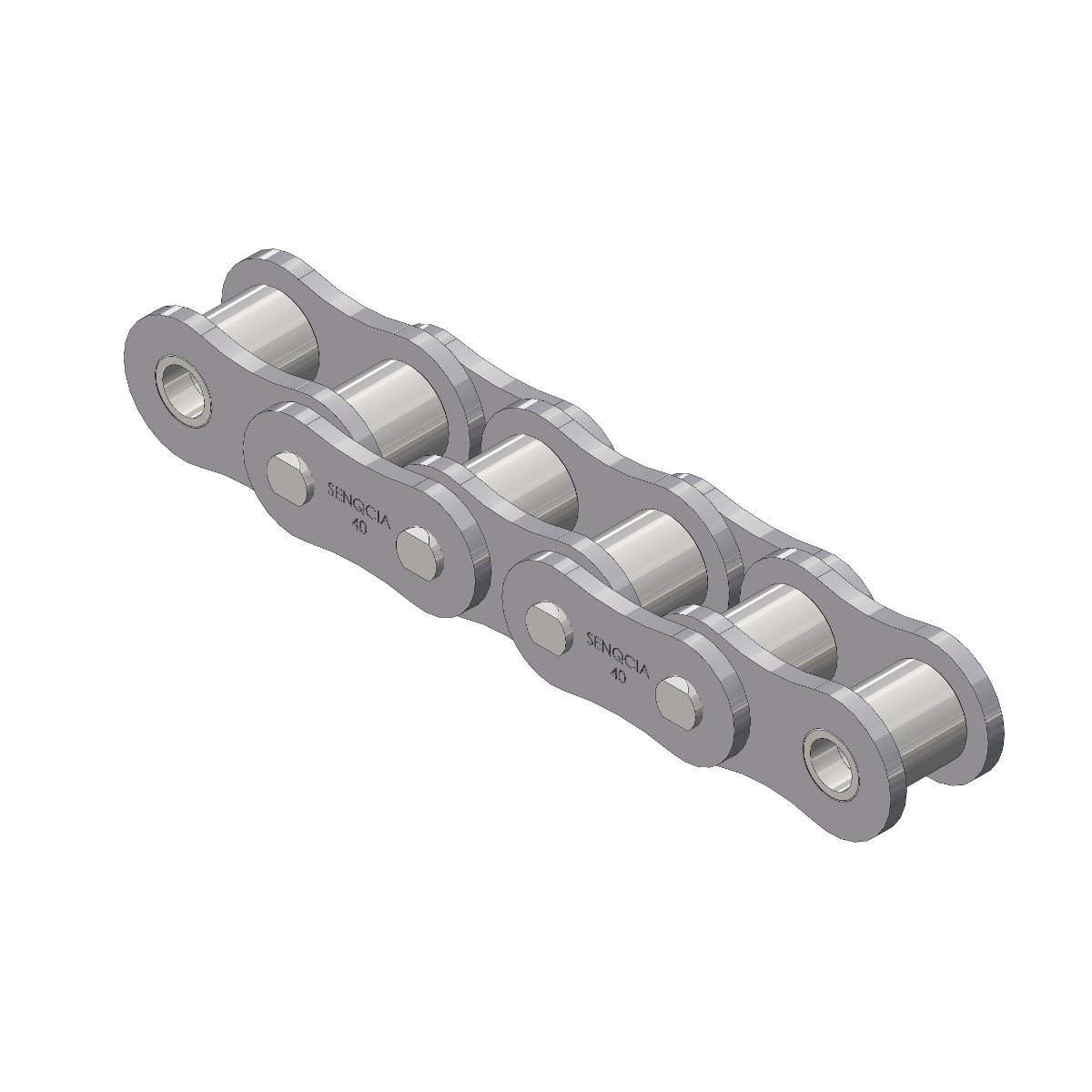 SENQCIA Inspire Series SBR 40R100 Riveted Standard Roller Chain, 100 ft OAL, 1/2 in Pitch, 0.312 in Dia x 0.313 in W Roller, Carbon Steel - Roller Chains