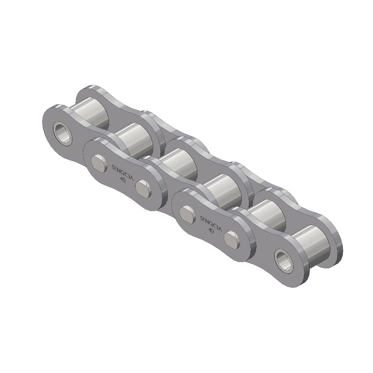 SENQCIA Inspire Series SBR 40RB Riveted Standard Roller Chain, 10 ft OAL, 1/2 in Pitch, 0.312 in Dia x 0.313 in W Roller, Carbon Steel - Roller Chains