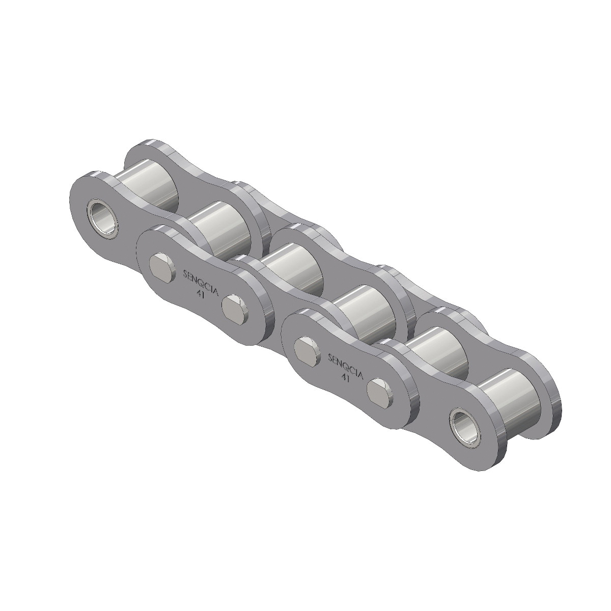 SENQCIA Inspire Series SBR 41RB Riveted Standard Roller Chain, 10 ft OAL, 1/2 in Pitch, 0.306 in Dia x 1/4 in W Roller, Carbon Steel - Roller Chains
