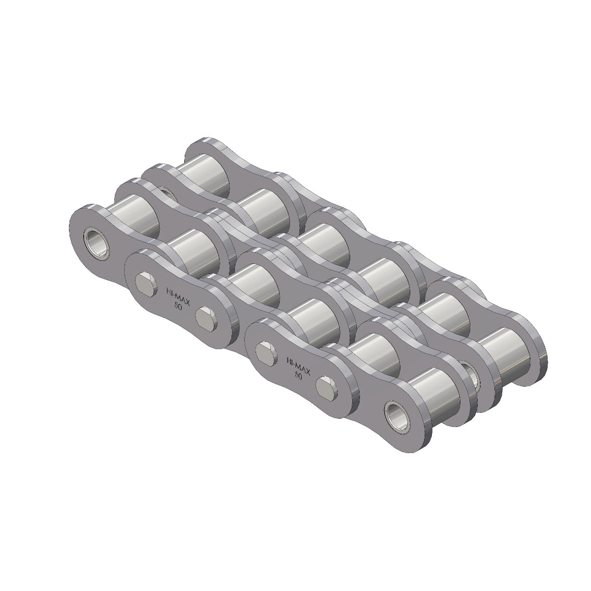 SENQCIA Hi-Max 50-2HMRB Riveted Standard Roller Chain, 10 ft OAL, 5/8 in Pitch, 0.4 in Dia x 3/8 in W Roller, Carbon Steel - Roller Chains