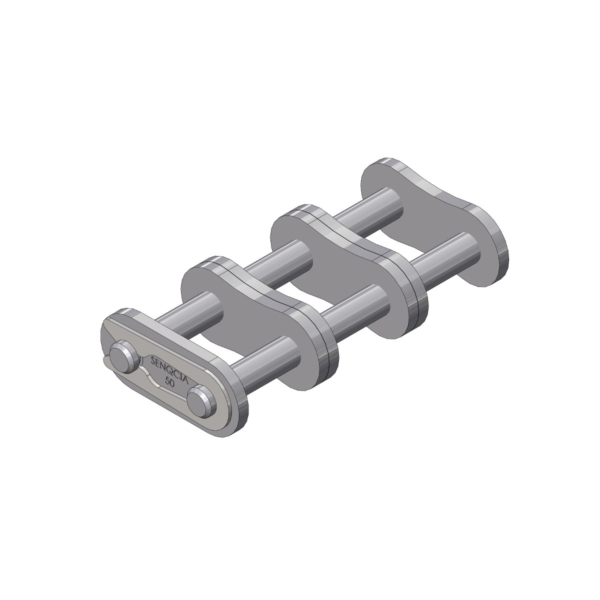 SENQCIA Inspire Series SBR 50-3CL Triple Strand Spring Clip Connecting Link, 50-3 Chain, 5/8 in Pitch, 2.29 in OAW, 0.2 in Dia Pin, Carbon Steel - Roller, Offset & Connecting Links