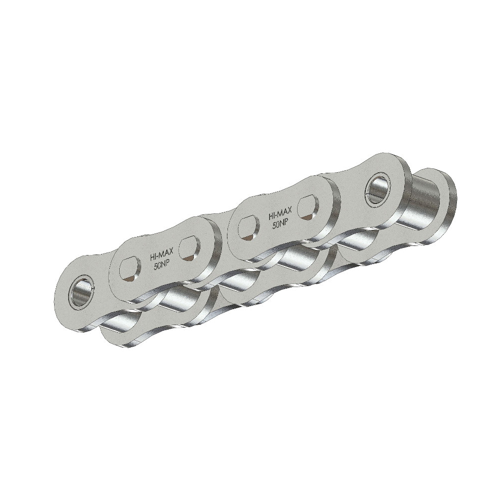 SENQCIA Hi-Max SBR 50NPHMRB Riveted Standard Roller Chain, 10 ft OAL, 5/8 in Pitch, 0.4 in Dia x 3/8 in W Roller, Carbon Steel - Roller Chains