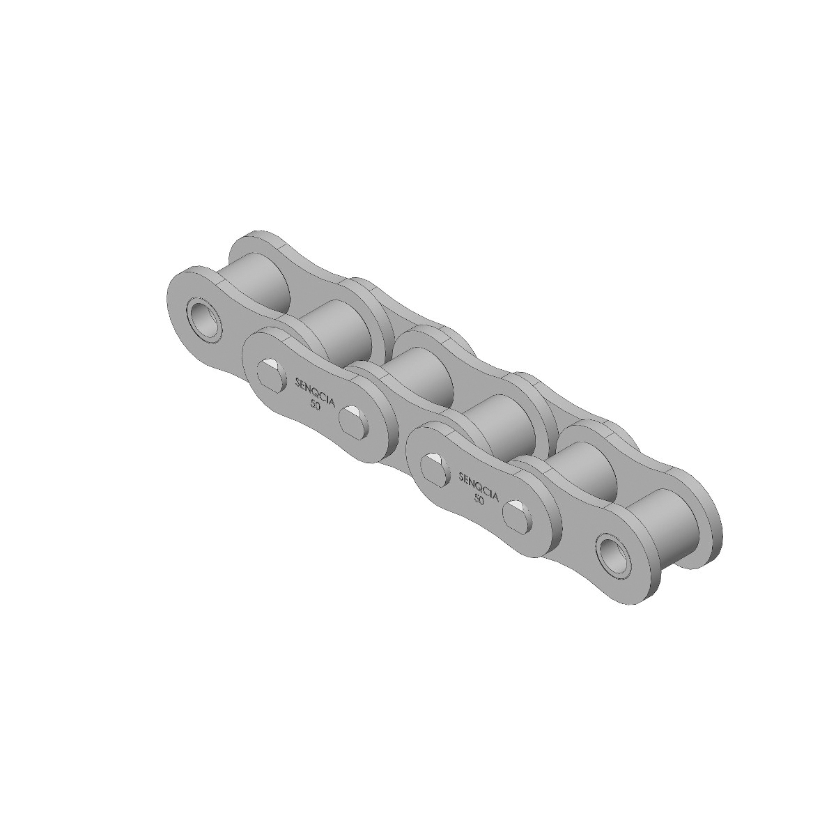 SENQCIA Inspire Series SBR 50PCP2RB Riveted Standard Roller Chain, 10 ft OAL, 5/8 in Pitch, 0.4 in Dia x 3/8 in W Roller - Roller Chains