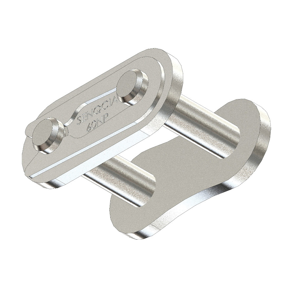 SENQCIA Inspire Series SBR 60NPCL Single Strand Spring Clip Connecting Link, 60NP Chain, 3/4 in Pitch, 1.06 in OAW, 0.234 in Dia Pin, Steel - Roller, Offset & Connecting Links