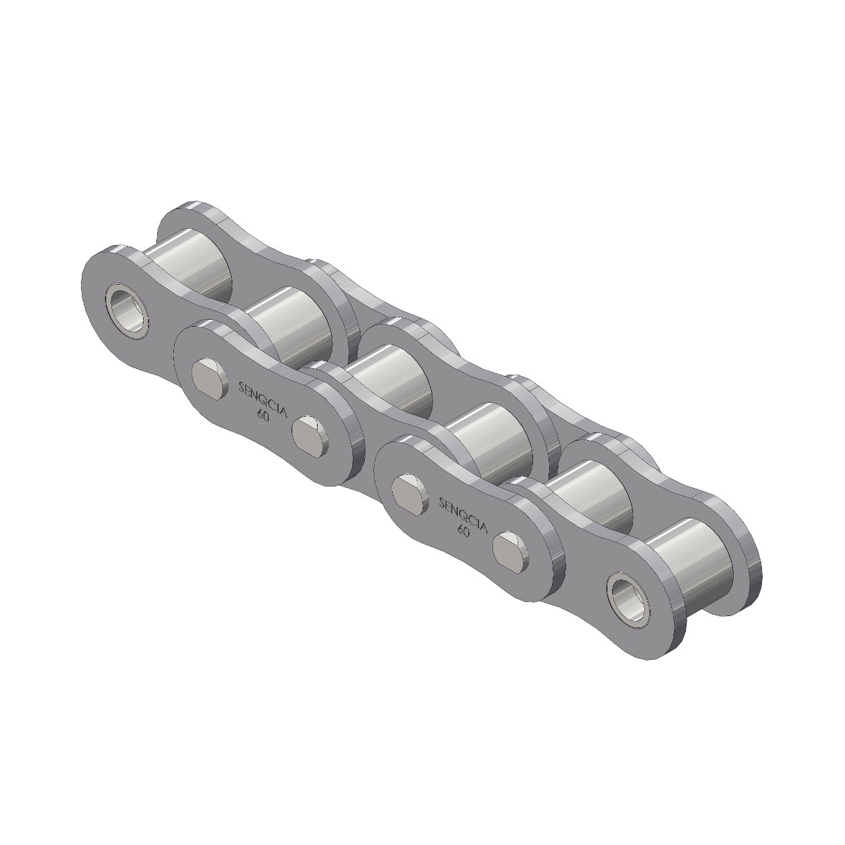 SENQCIA Inspire Series SBR 60R100 Riveted Standard Roller Chain, 100 ft OAL, 3/4 in Pitch, 0.469 in Dia x 1/2 in W Roller, Carbon Steel - Roller Chains