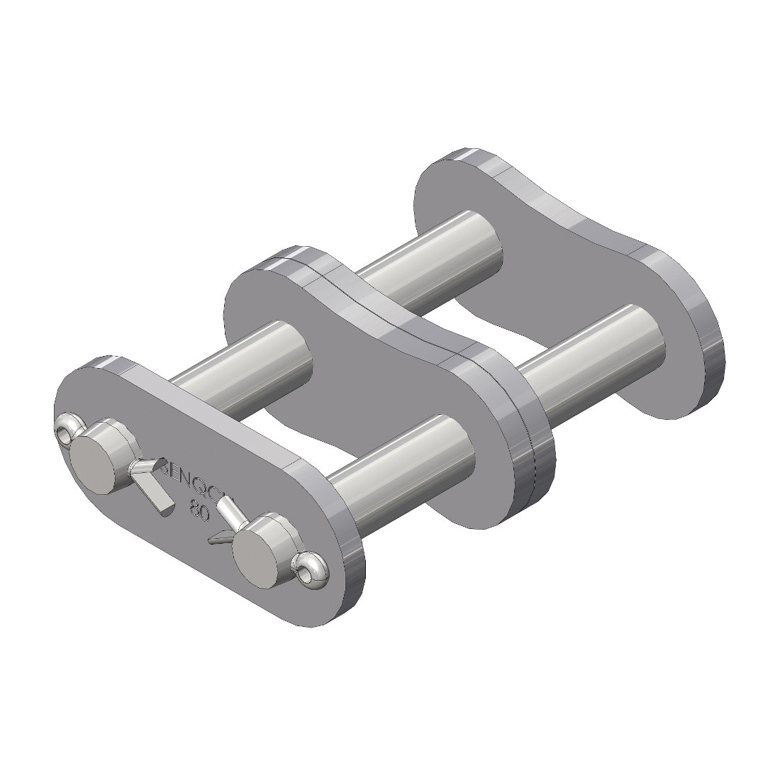 SENQCIA Inspire Series SBR 80-2CL Double Strand Cotter Pin Connecting Link, 80-2 Chain, 1 in Pitch, 2.54 in OAW, 0.312 in Dia Pin, Carbon Steel - Roller, Offset & Connecting Links