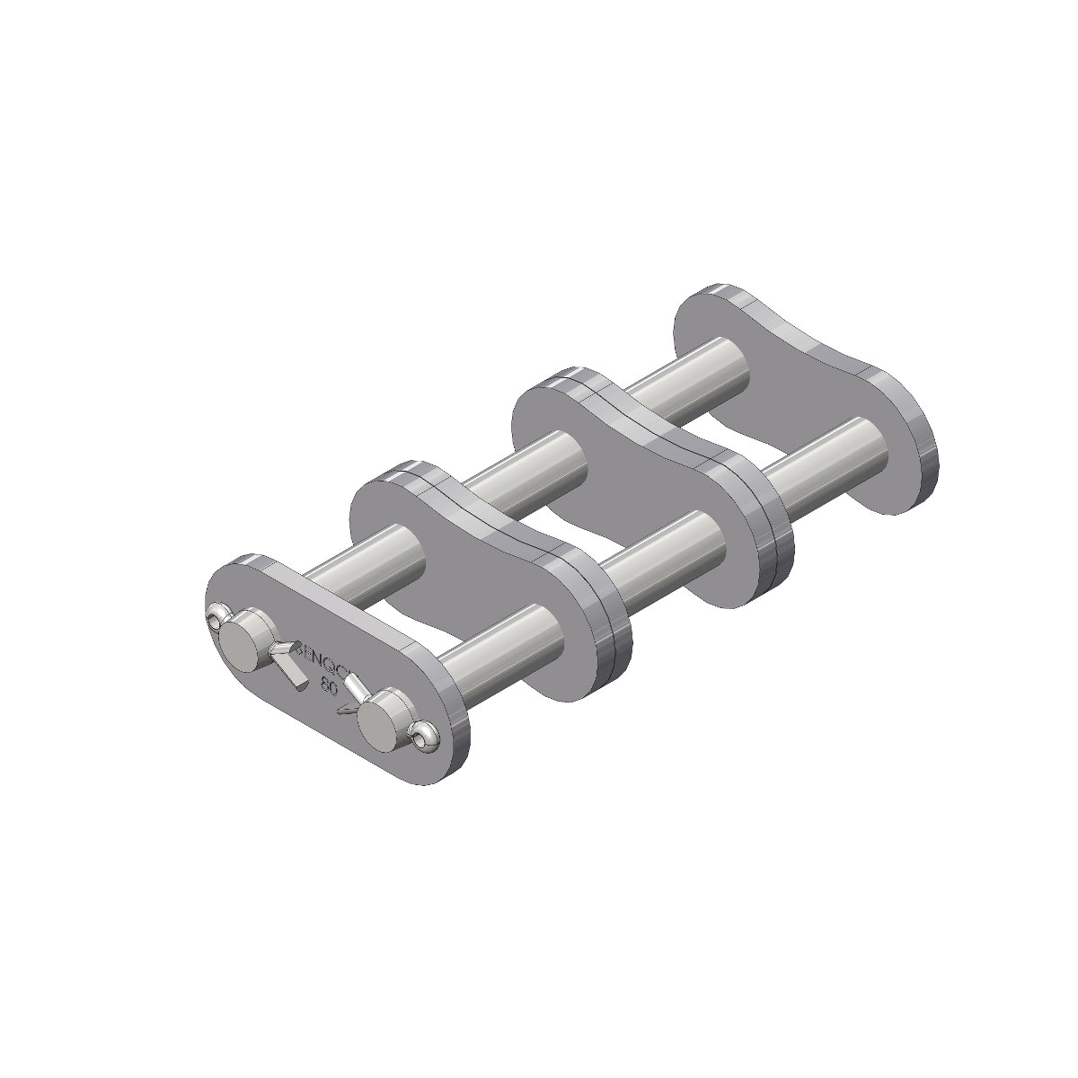 SENQCIA Inspire Series SBR 80-3CL Triple Strand Cotter Pin Connecting Link, 80-3 Chain, 1 in Pitch, 3.7 in OAW, 0.312 in Dia Pin, Carbon Steel - Roller, Offset & Connecting Links