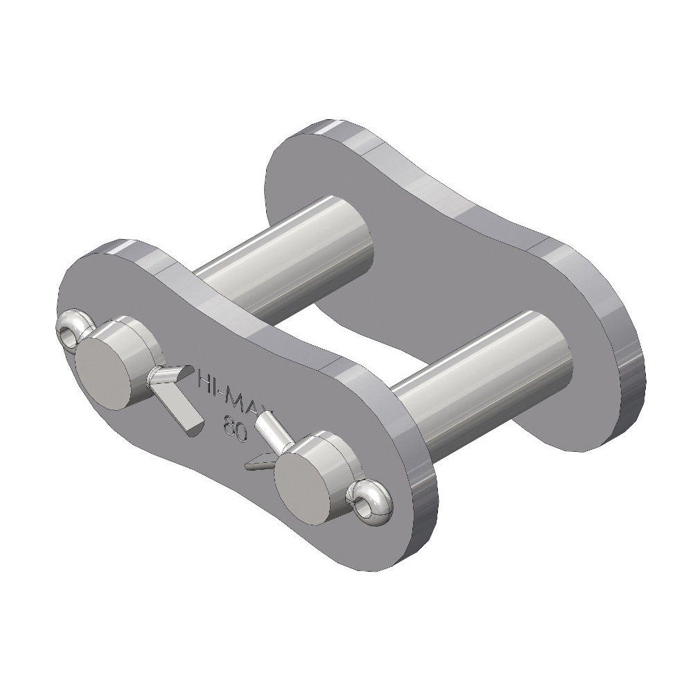 SENQCIA Hi-Max 80HMCL Single Strand Cotter Pin Connecting Link, 80 Chain, 1 in Pitch, 0.313 in Dia Pin, Carbon Steel - Roller, Offset & Connecting Links