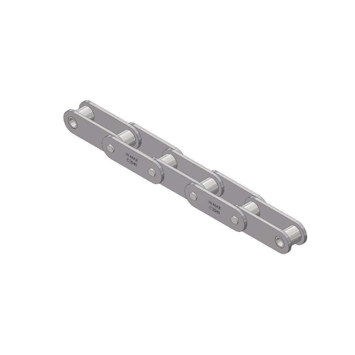 SENQCIA Hi-Max C2040HMRB Conveyor Series Double Pitch Riveted Standard Roller Chain, 10 ft OAL, 1 in Pitch, 0.312 in Dia x 0.313 in W Roller, Carbon Steel - Roller Chains