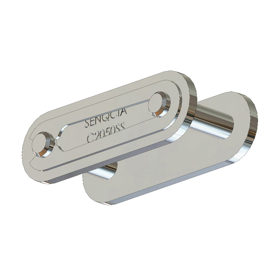 SENQCIA Inspire Series SBR C2050SSCLSC Conveyor Series Double Pitch Single Strand Spring Clip Connecting Link, C2050SS Chain, 1-1/4 in Pitch, 0.87 in OAW, 0.2 in Dia Pin, 304 Stainless Steel - Roller, Offset & Connecting Links