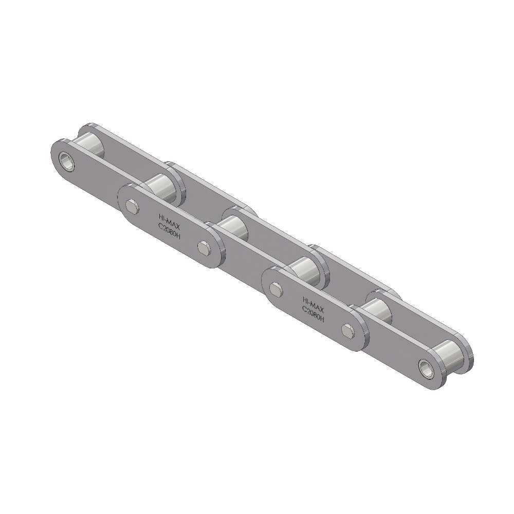 SENQCIA Hi-Max C2080HMRB Conveyor Series Double Pitch Riveted Standard Roller Chain, 10 ft OAL, 2 in Pitch, 5/8 in Dia x 5/8 in W Roller, Carbon Steel - Roller Chains