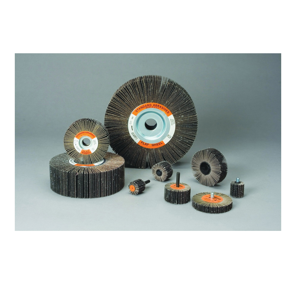 Standard Abrasives 7000122215 Large Flap Wheel, 6 in Dia Wheel, 1 in W Face, 60 Grit, Medium Grade, Aluminum Oxide Abrasive - Coated Abrasive Flap Wheels