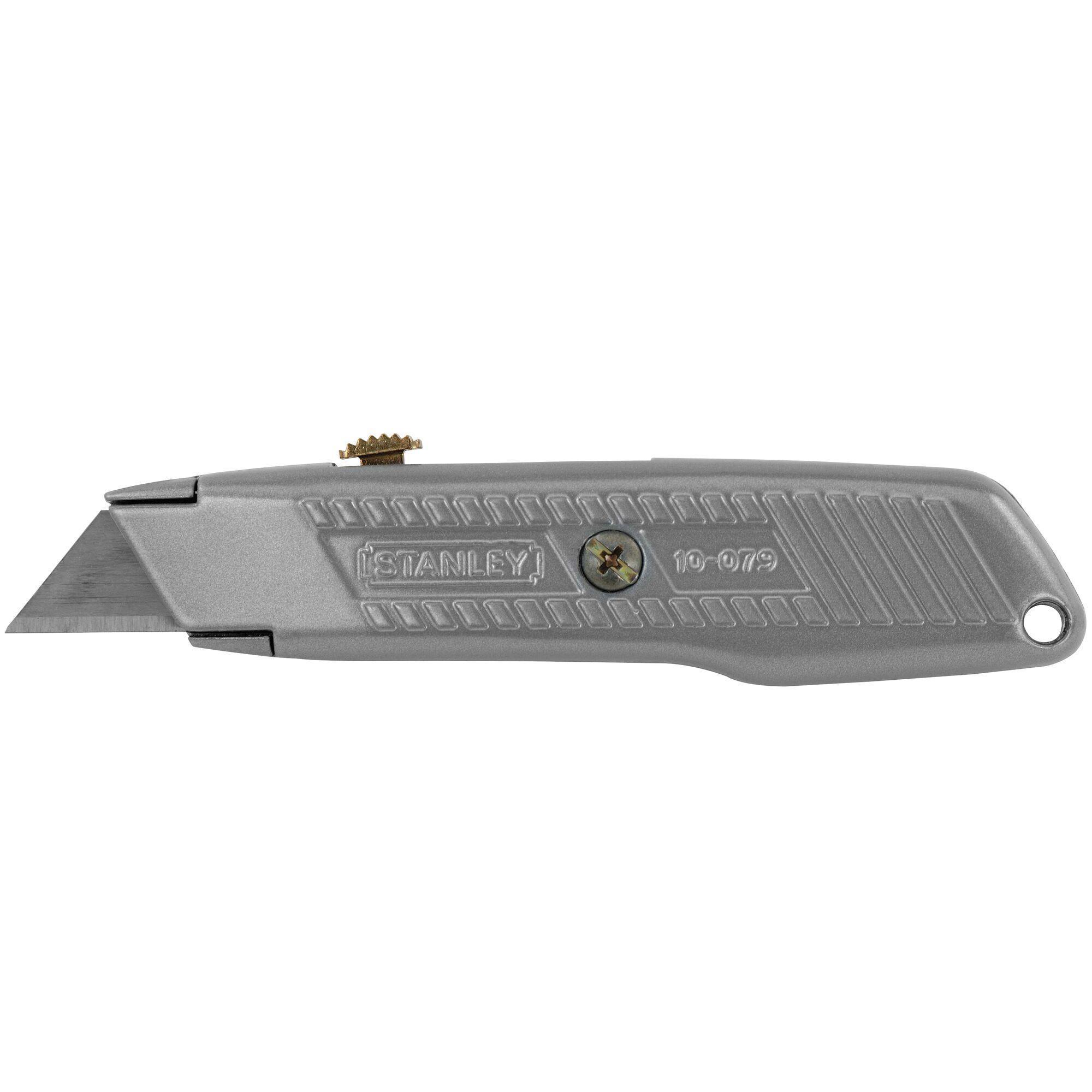 Stanley 10-079 Utility Knife, Retractable Blade, 3 Blades Included, Steel Blade, 5-7/8 in OAL - Utility Knives