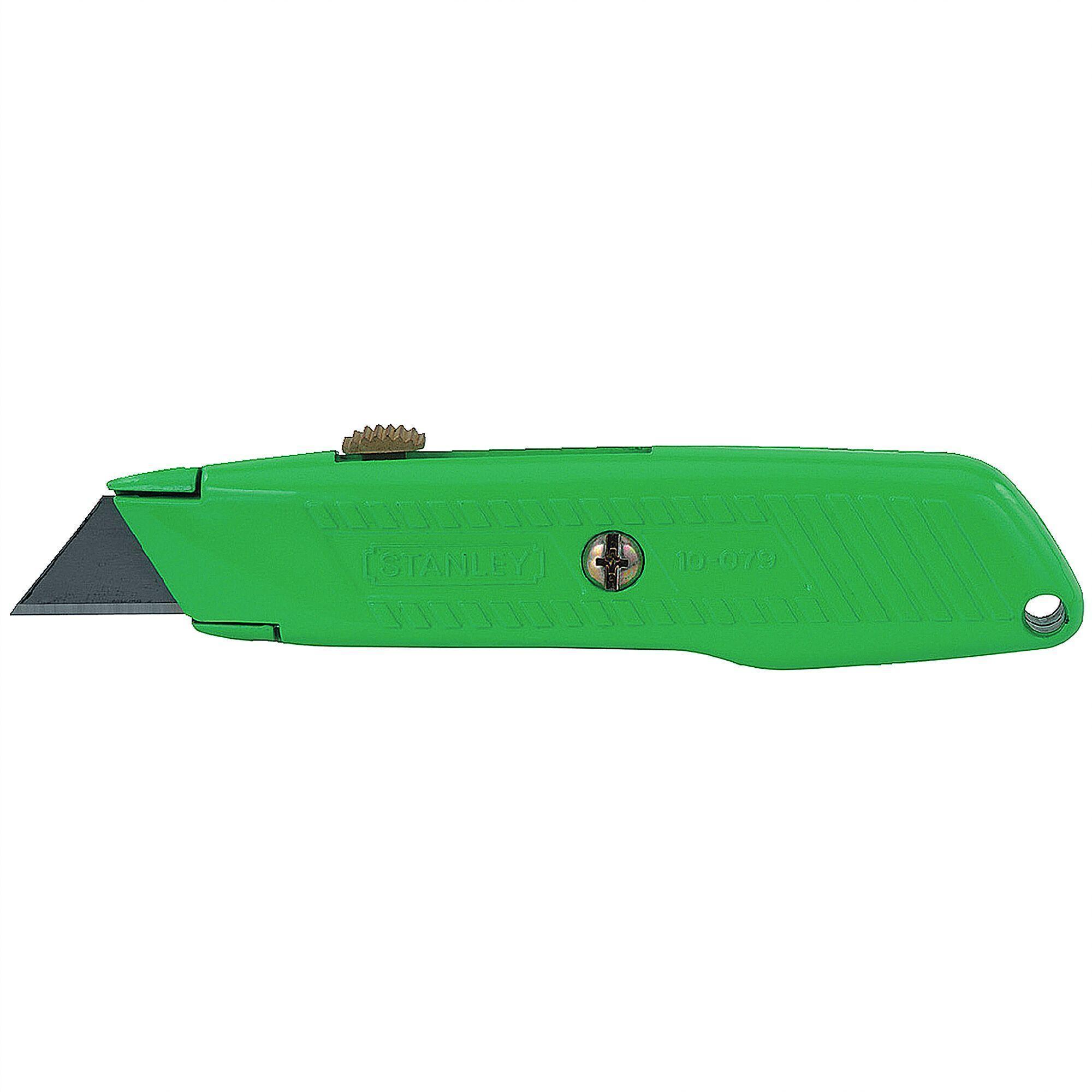 Stanley 10-179 High Visibility Utility Knife, Retractable Blade, Screw, High Carbon Steel Blade, 3 Blades Included, 5-7/8 in OAL - Utility Knives