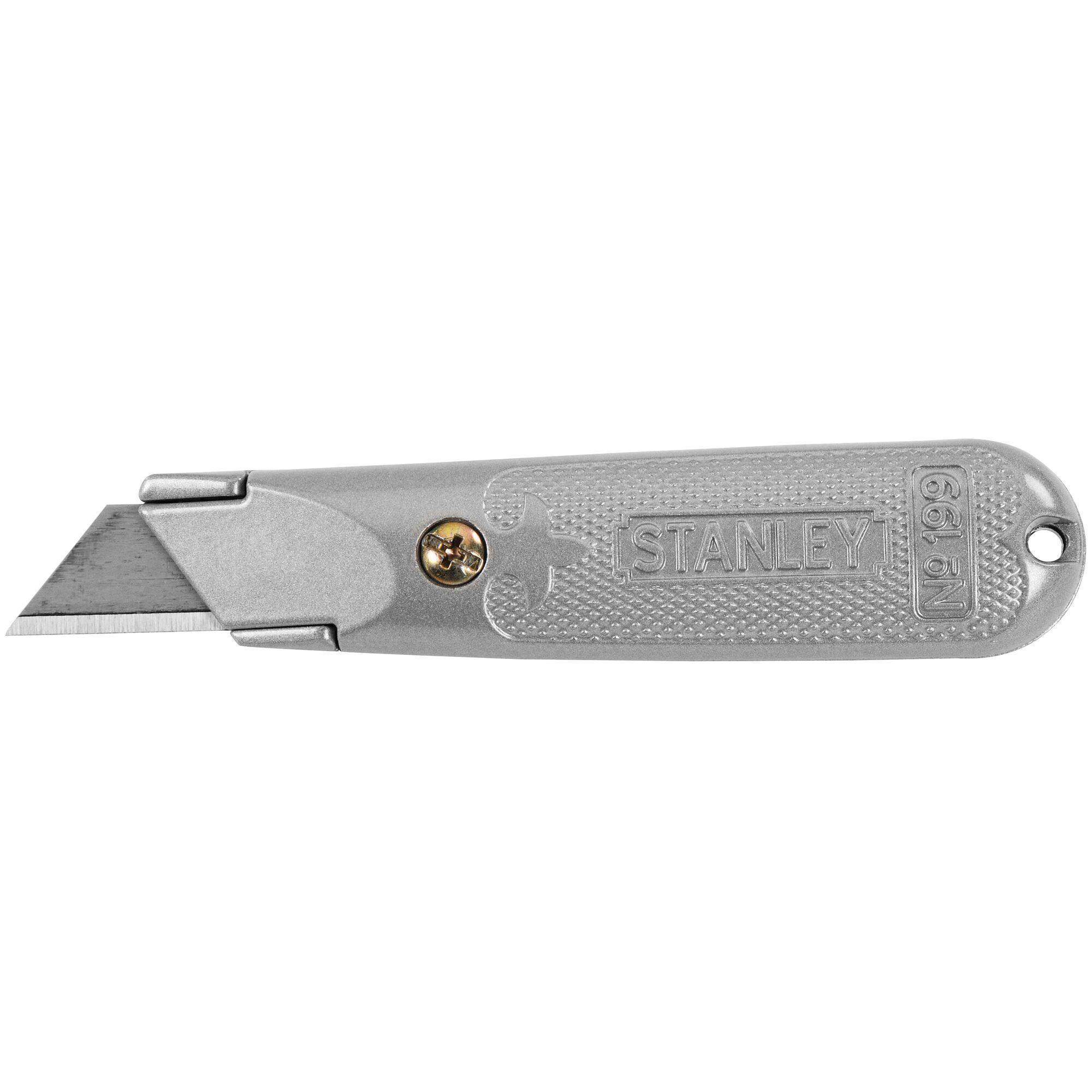 Stanley Classic 199 10-209 Super Duty Utility Knife With Hang-Hole, Double Sided/Fixed Blade, 3 Blades Included, High Carbon Steel Blade, 5-3/8 in OAL - Utility Knives
