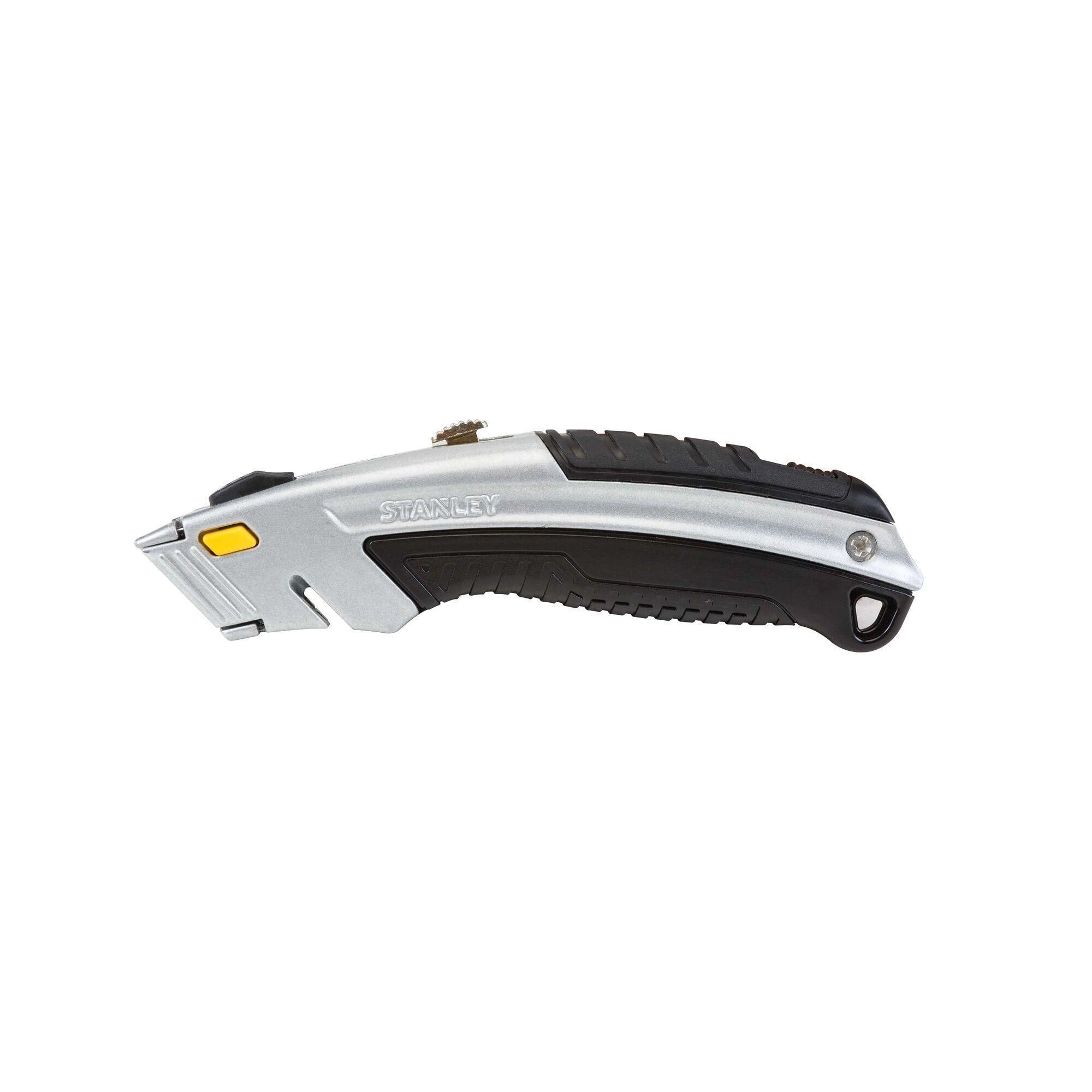 Stanley InstantChange 10-788 General Purpose Heavy Duty Utility Knife, 3 in W Retractable Blade, High Carbon Steel Blade, 3 Blades Included, 8-1/2 in OAL - Utility Knives