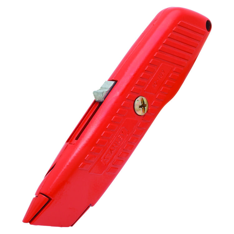 Stanley 10-189C Safety Utility Knife, Spring Loaded/Self-Retracting Blade, 1 Blade Included, Steel Blade, 5-7/8 in OAL - Utility Knives