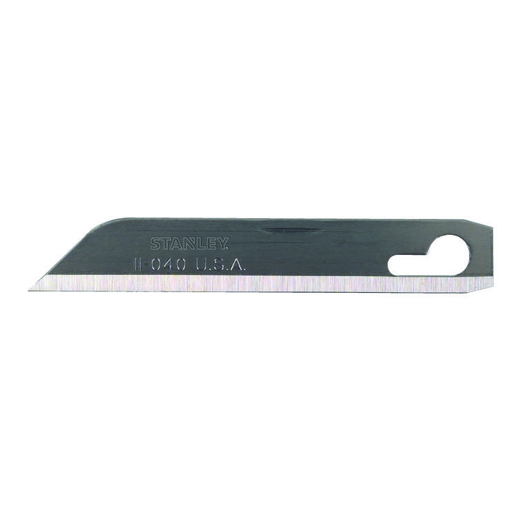 Stanley 11-040 Utility Replacement Blade, Stainless Steel, Sheepsfoot Single-Edge Blade, Sharp Point, 2-9/16 in L x 1/2 in W Blade, Compatible With: 5R669 Utility Knife, 0.04 in THK - Utility Replacement Blades