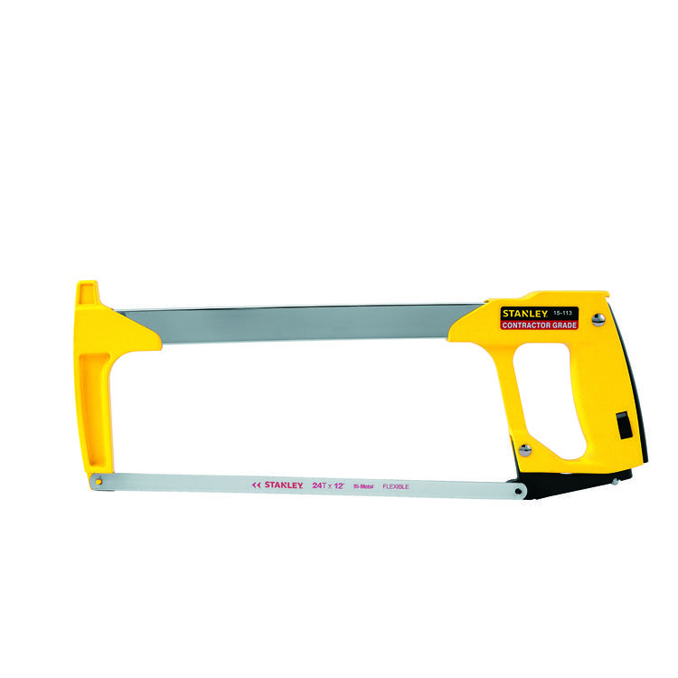 Stanley 15-113 High Tension Hacksaw, 12 in L, 45/90 deg, 3-7/8 in D Throat, Carbon Steel Blade - Hacksaws