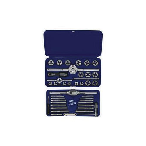 Irwin Hanson 26317 Combination Tap and Hex Die Set, 41 Pieces, M3x0.5 to M12x1.75 Tap Thread, M3x0.5 to M12x1.75 Die Thread, BSP/UNC/UNF Thread, Hexagon Die - Tap & Die Sets
