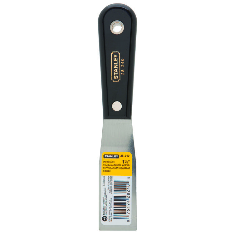 Stanley 28-240 Putty Knife, 3-5/8 in L x 1-1/4 in W, Steel Blade, Flexible Blade Flexibility - Putty Knives