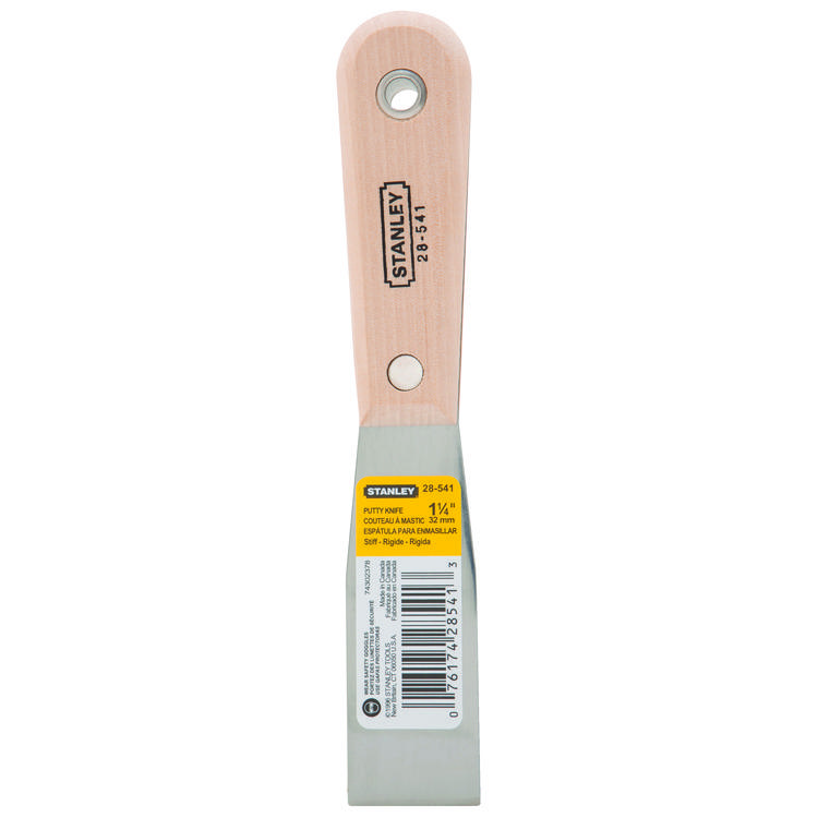 Stanley 28-541 Putty Knife, 3-5/8 in L x 1-1/4 in W, High Carbon Steel Blade, Stiff Blade Flexibility - Putty Knives
