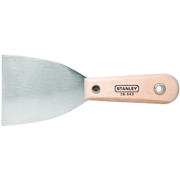 Stanley 28-543 Scraper Knife, 3-5/8 in L x 3 in W, Stiff High Carbon Steel Blade, Hardwood Handle - Hand Scrapers