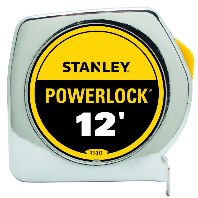 Stanley 33-312 Heavy Duty Tape Rule, 12 ft L x 3/4 in W Blade, Mylar Polyester Film Blade, 1/16ths, 1/32nds Graduation - Measuring Tapes