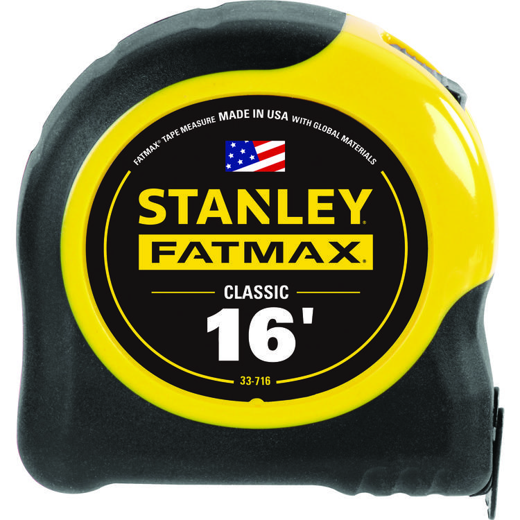 Stanley FatMax 33-716 Reinforced Tape Rule With BladeArmor, 16 ft L x 1-1/4 in W Blade, Mylar Polyester Film Blade - Measuring Tapes