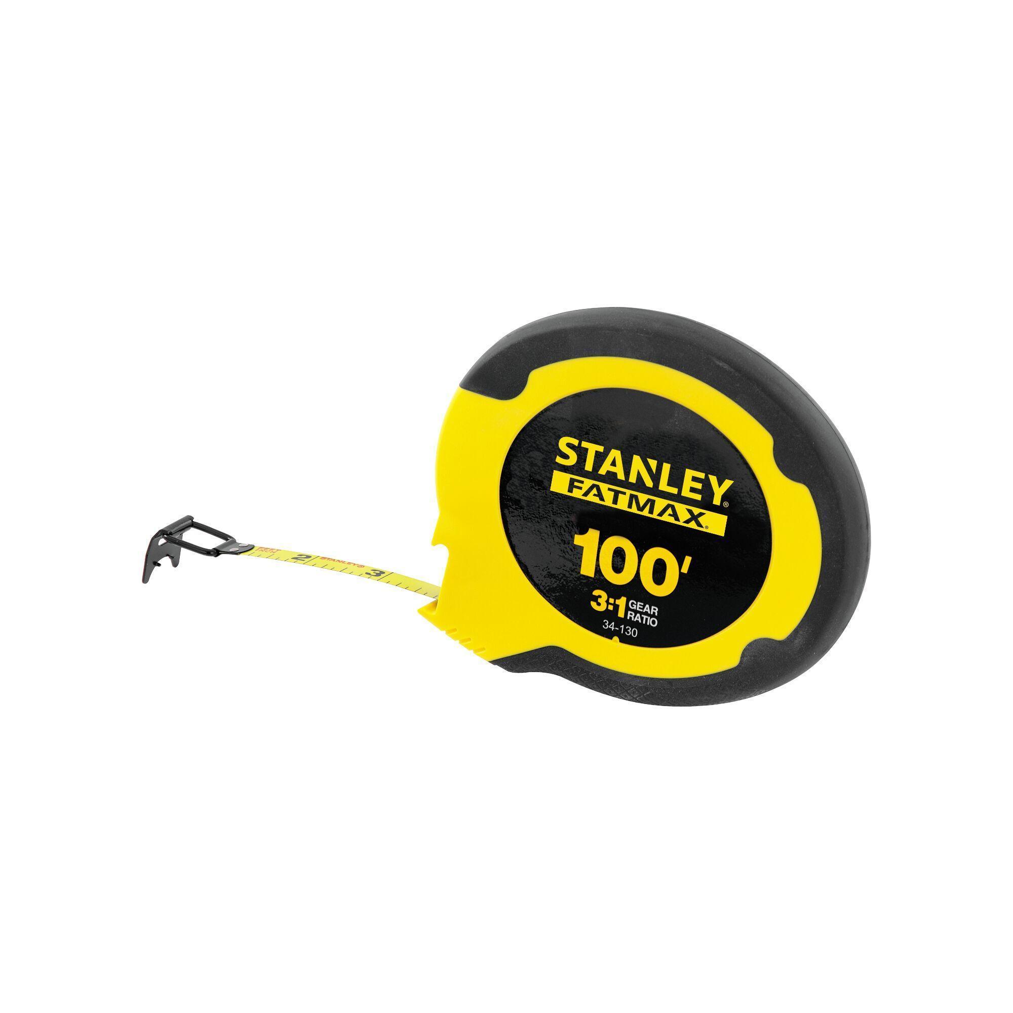 Stanley FatMax 34-130 Long Tape Rule, 100 ft L x 3/8 in W Blade, Stainless Steel Blade - Measuring Tapes