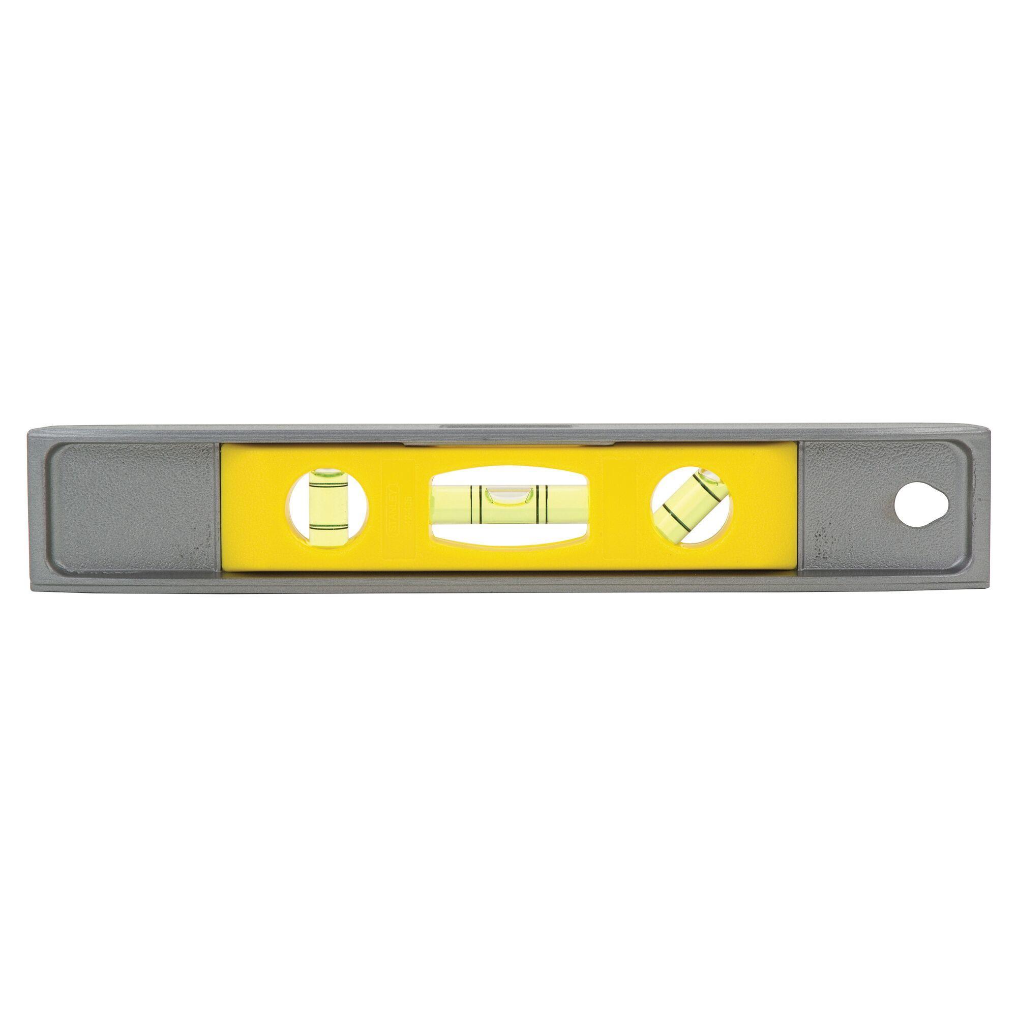 Stanley 42-465 Magnetic Base Torpedo Level, 9 in L, 3 Vials, Aluminum, (1) Plumb, (1) Level, (1) 45 deg Vial Position, 0.002 in Accuracy - Box, I-Beam & Torpedo Levels